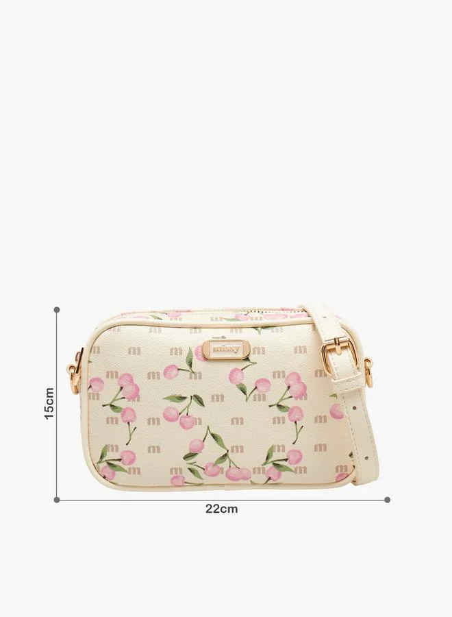 ميسي Cherry Print Crossbody Bag With Detachable Strap